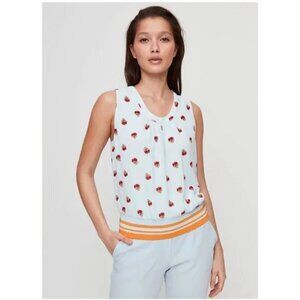 Babaton printed banded sleeveless blouse